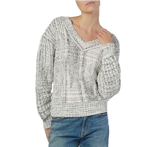 Joie Sydnee Cotton Chunky Knit V-neck Sweater Relax Oversized Women's S - Picture 1 of 13